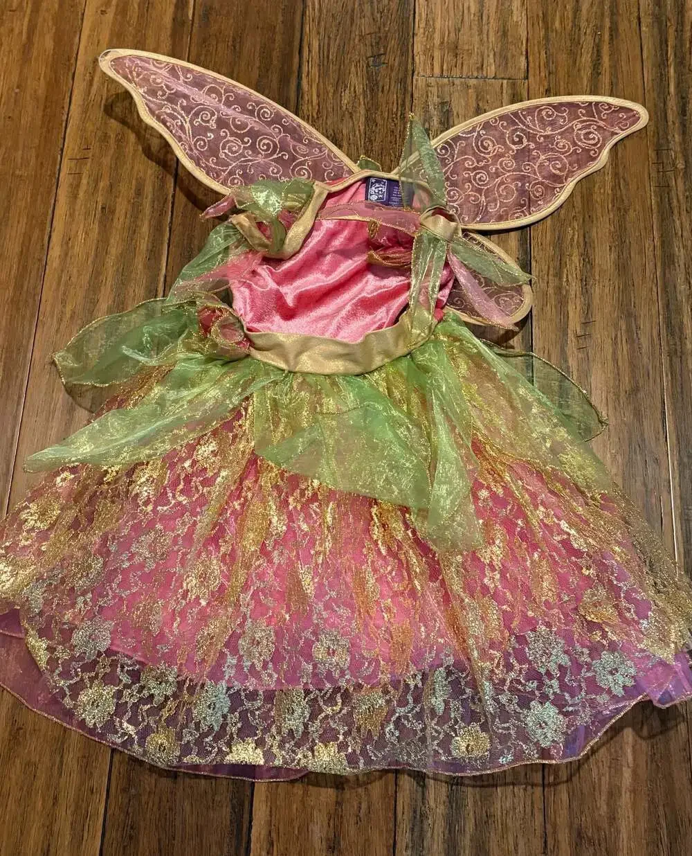 Teetot & Co. Kids Pink and Green Fairy Costume with Wings size 5T
